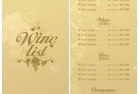 Wine List Menu Card Design Template Royalty Free Cliparts Vectors regarding Free Wine Menu Template