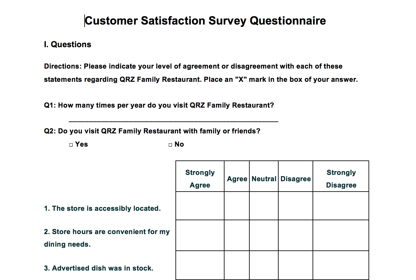 Word Survey Templates For Understanding Consumers And Context with regard to Questionnaire Design Template Word