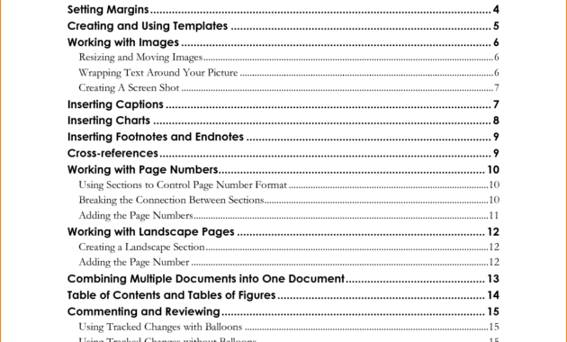Word Table Of Contents Template  Teknoswitch pertaining to Microsoft Word Table Of Contents Template