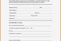 Workplace Incident Reporthazard Workplace Injury Report Form throughout Incident Hazard Report Form Template