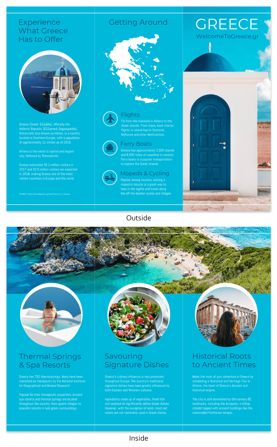 World Travel Tri Fold Brochure Template  Venngage with regard to Island Brochure Template