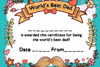 World's Best Dad Award Certificate Template For Father's Day throughout Player Of The Day Certificate Template