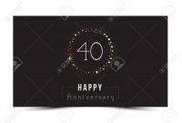 Years Happy Anniversary Card Template With Gold Stars Royalty in Template For Anniversary Card