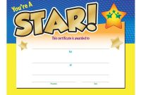 You're A Star Award Gold Foilstamped Certificate  Positive Promotions throughout Star Of The Week Certificate Template