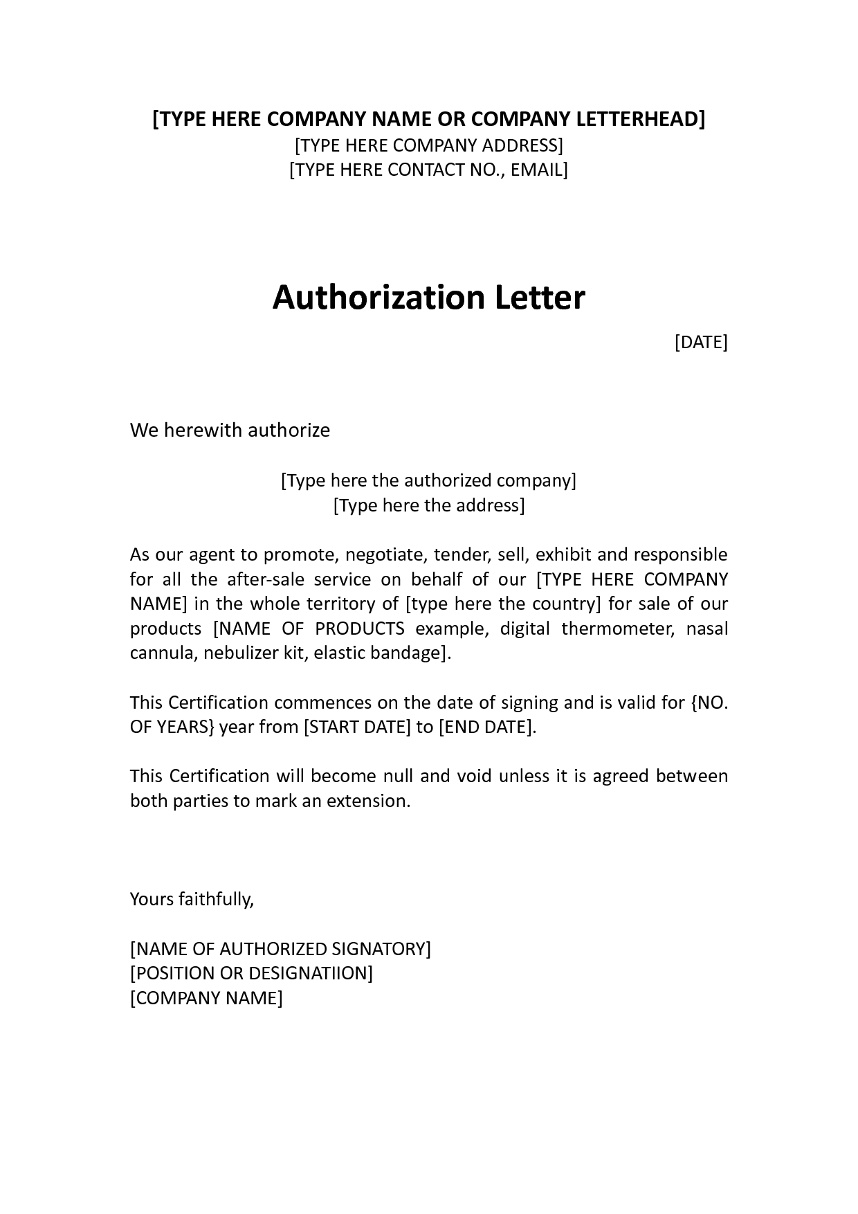 Authorization Distributor Letter  Sample Distributor  Dealer with regard to Estate Distribution Letter Template