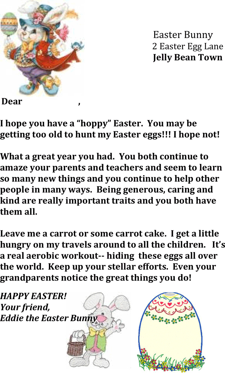 Blank Easter Bunny Letter Template  Paper Crafts  Letter Templates with Letter To Easter Bunny Template