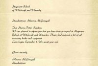 Brief Von Hogwartsvorlage   Muster Lebenslauf with Harry Potter Letter Template