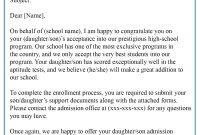 College Acceptance Letter Template – Format Sample  Examples intended for College Acceptance Letter Template