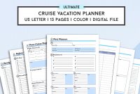 Cruise Planner Travel Agenda  Cruise Vacation Planning Printables inside Travel Agenda Template