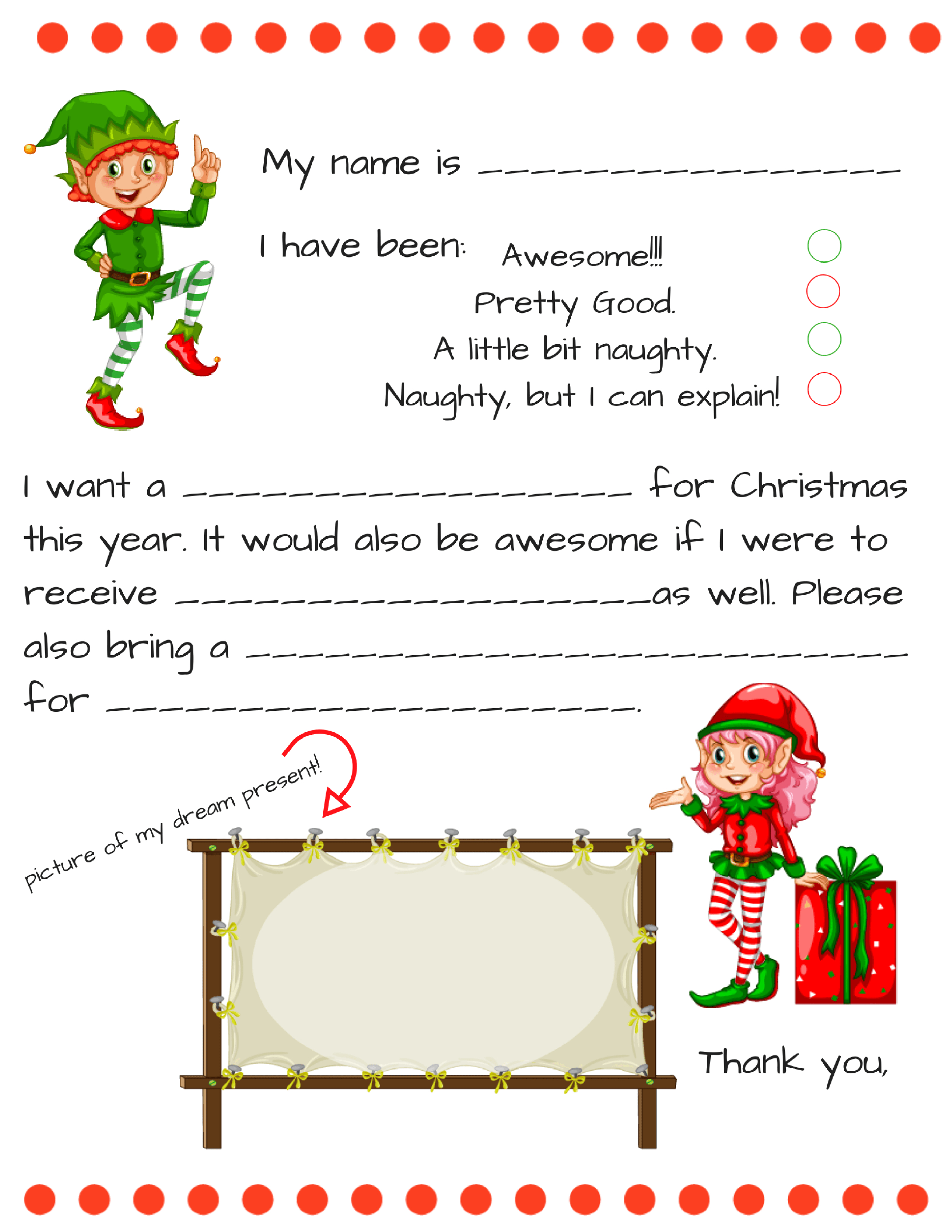 Dear Santa Fill In Letter Template pertaining to Free Letters From Santa Template