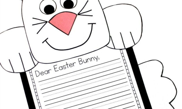 Easter Bunny Craft Dear Easter Bunny Writing Prompts  Second in Letter To Easter Bunny Template
