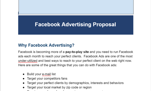 Facebook Ads Proposal Template  Facebook Advertising Secrets inside Advertising Proposal Template