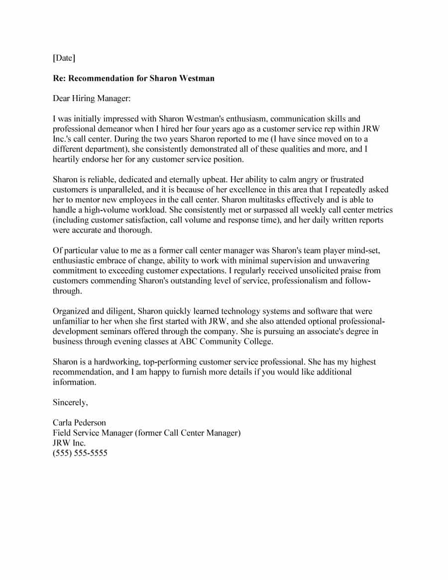 Free Letter Of Recommendation Templates  Samples in Letter Of Reccomendation Template