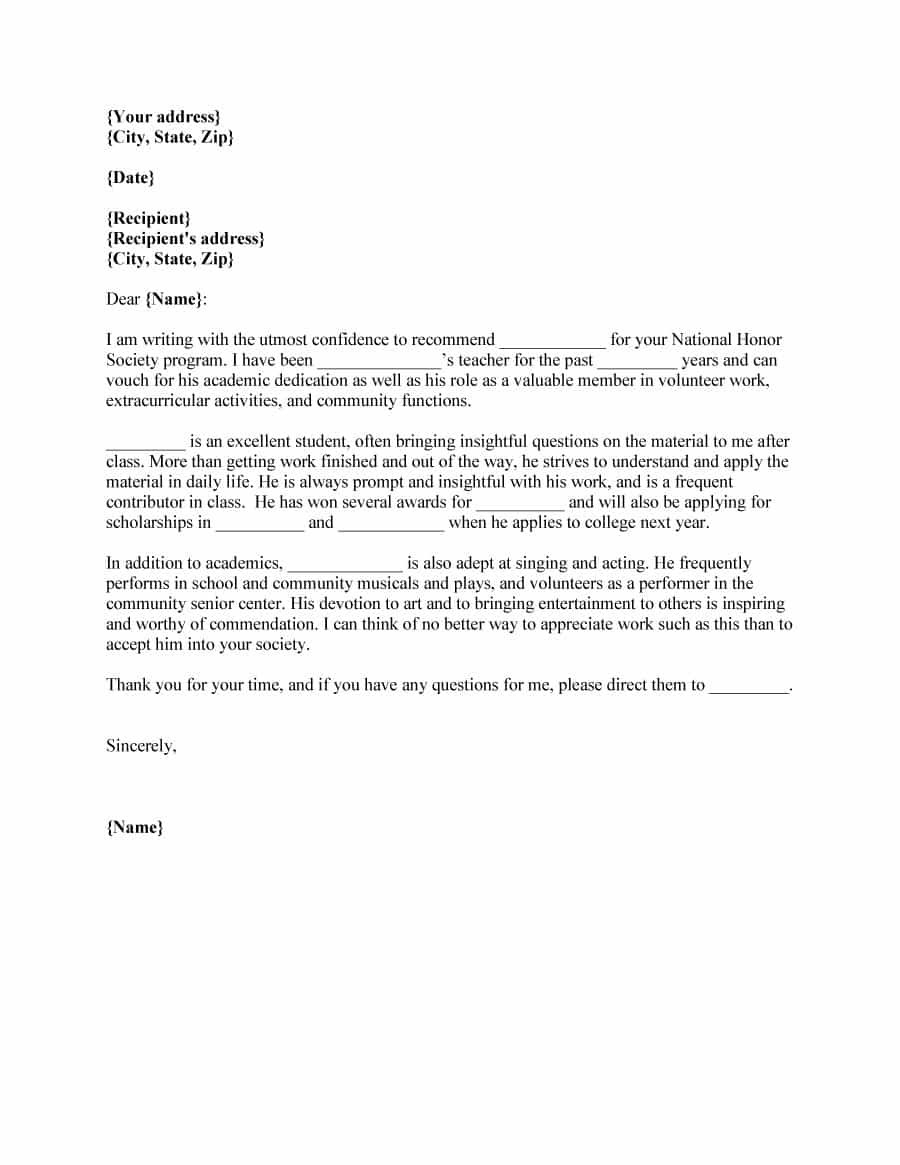 Free Letter Of Recommendation Templates  Samples with regard to Letter Of Reccomendation Template