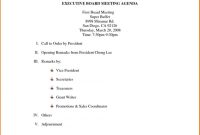 Free  Meeting Agenda Template Doc First Board Minutes Awesome Non throughout Non Profit Board Meeting Agenda Template