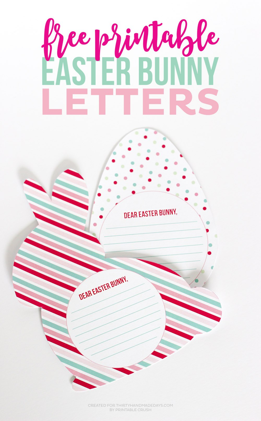 Free Printable Easter Bunny Letters  Thirty Handmade Days with Letter To Easter Bunny Template