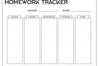 Free Printable Student Homework Planner Template  Paper Trail Design for Homework Agenda Template