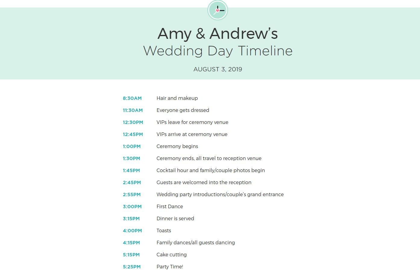 Free Wedding Itinerary Templates And Timelines regarding Wedding Agenda Templates