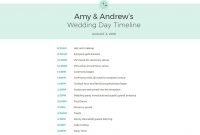 Free Wedding Itinerary Templates And Timelines within Wedding Agenda Template