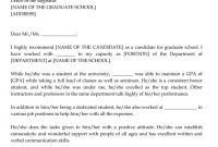 Graduate School Recommendation Letter Sample Letters And Examples within Letter Of Recommendation For Graduate School Template