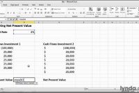 How To Calculate Investment Npv In Excel  Lynda Tutorial inside Net Present Value Excel Template