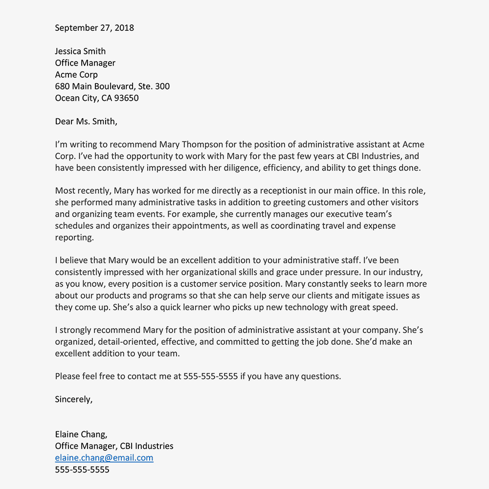 Letter Of Recommendation Template regarding Letter Of Reccomendation Template
