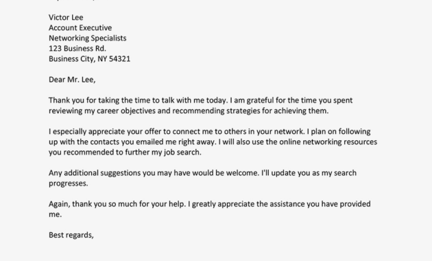 Networking Thankyou Letter Example for Request Letter For Internet Connection Template