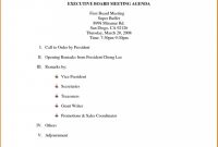 Nonprofit Board Meeting Agenda Template inside Non Profit Board Meeting Agenda Template