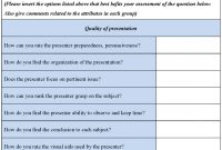 Presentation Evaluation Form Template  Video Evaluation Rubric And throughout Presentation Evaluation Template