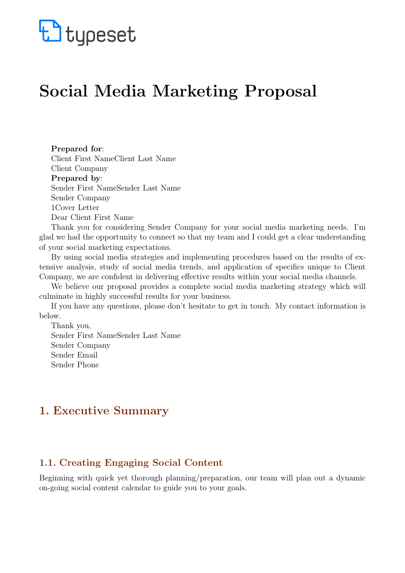Proposals  Social Media Marketing Proposal Template for Social Media Marketing Proposal Template