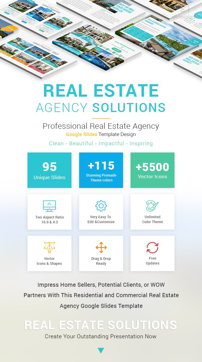 Real Estate Agency Solutions Google Slides Themes regarding Real Estate Listing Presentation Template