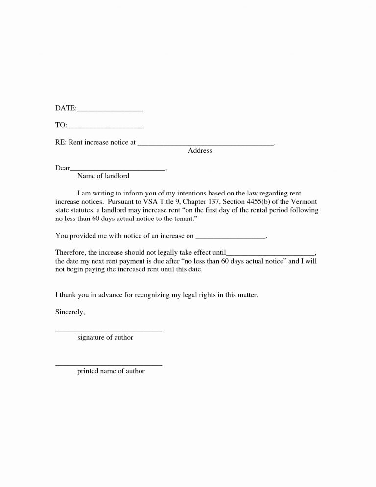 Rent Increase Letter Template Stanley Tretick throughout Rent Increase ...
