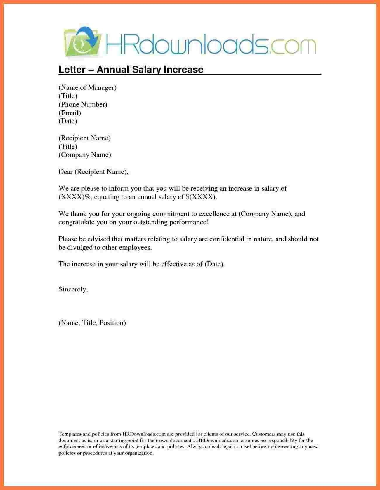 Salary Increment Letter Formatemployer Copy  Template Letter regarding Salary Increase Letter To Employer Template
