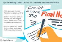 Sample Credit Letters For Creditors And Debt Collectors with Dispute Letter To Creditor Template