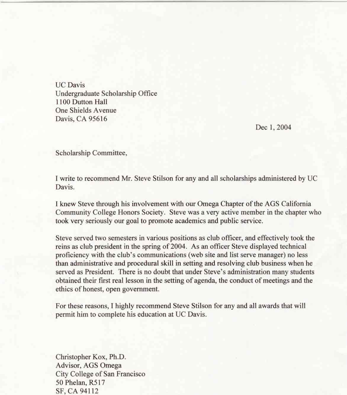 Sample Letter Of Reference For National Honor Society For with National ...