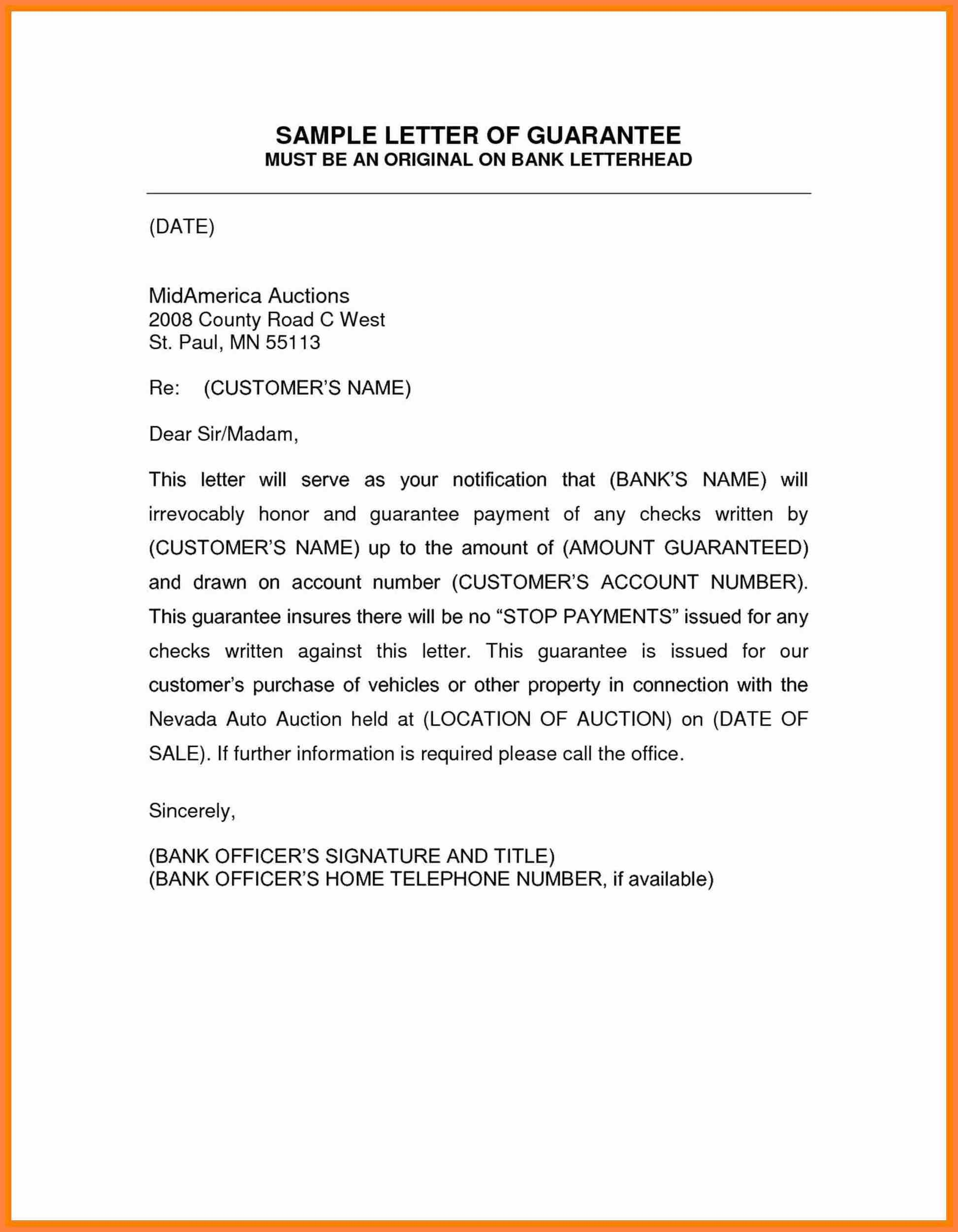 Sample Of Guarantor Letter  Corpus Beat intended for Letter Of Guarantee Template
