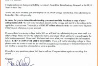 Scholarship Award Letter Template  Mathosproject within Scholarship Award Letter Template