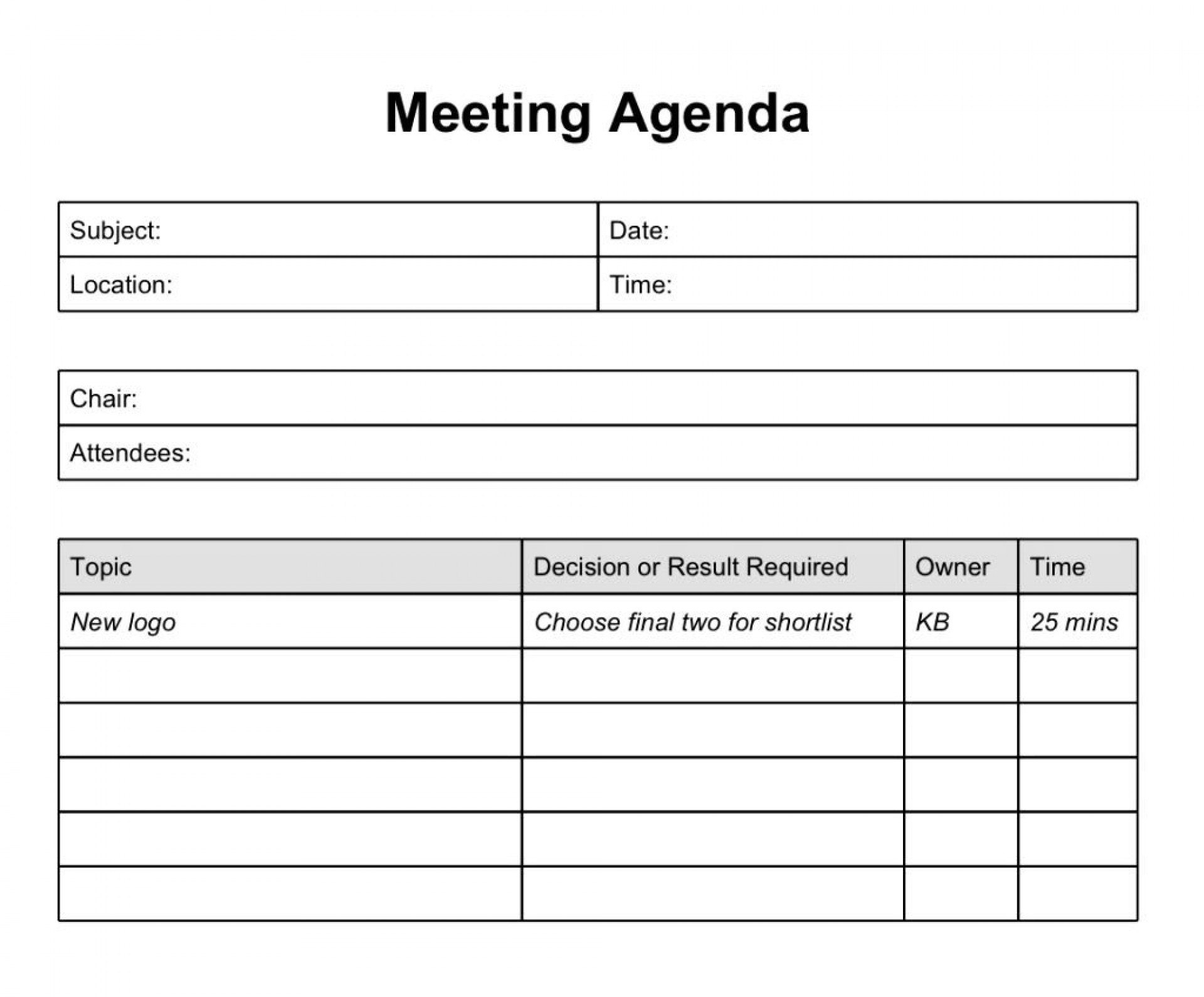 Simple Agenda Format Meeting Agenda Template L Schedule With Action for Simple Meeting Agenda Template