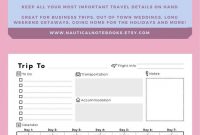 Travel Itinerary Template  Family Travel Planner  Printable for Travel Agenda Template