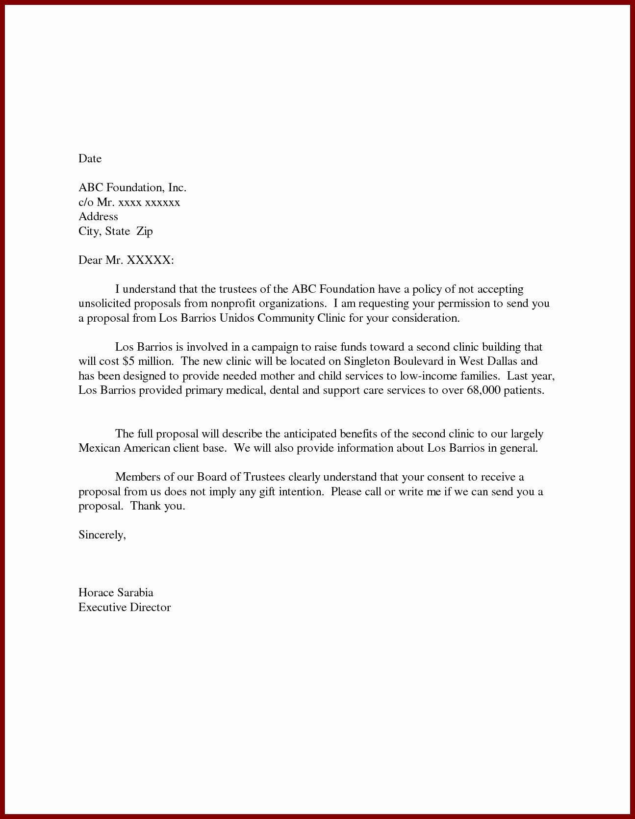 Unsolicited Proposal Template Unique Unsolicited Business Letter for Unsolicited Proposal Template