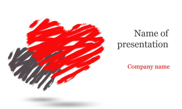 Download Free Two Hearts Powerpoint Template For Presentation inside Free Love Heart Ppt Template