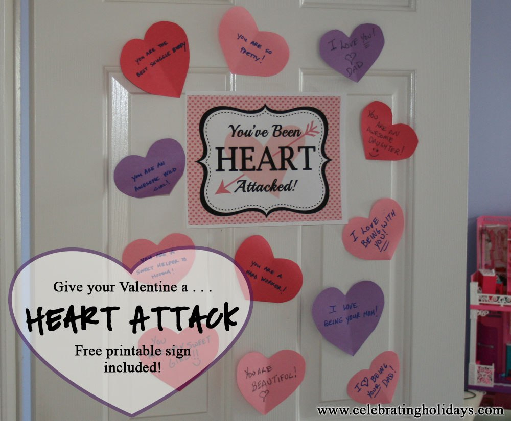 Heart Attack Your Valentine  Celebrating Holidays intended for Valentine Heart Attack Idea With Free Printable Heart Template