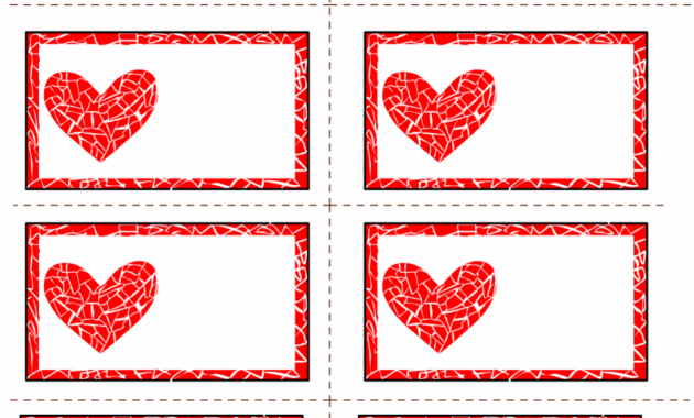 Labels With Mosaic Heart  Valentine Template Valentines regarding Free Printable Valentine Templates