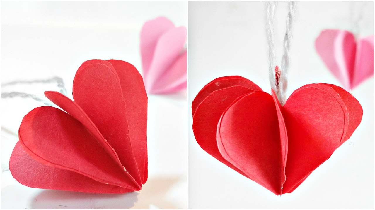 Paper Heart D For Decorationdiy Crafts  Paper Hearts Design Valentine's  Day Tutorial intended for Paper Heart Flower Craft With Template