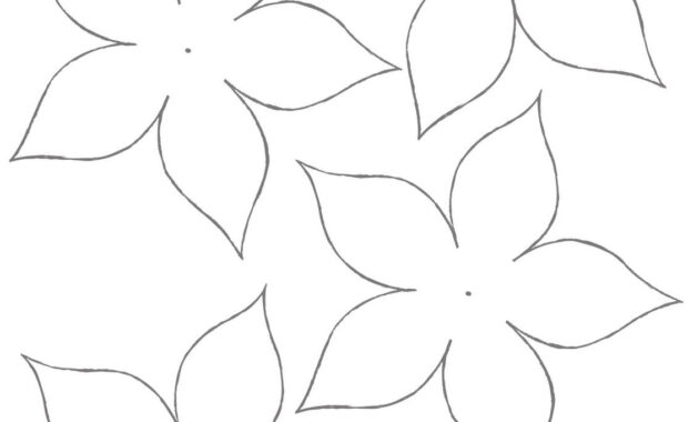 Poinsettia Paper Flower Template …  Paper Flowers Craft intended for Paper Heart Flower Craft With Template
